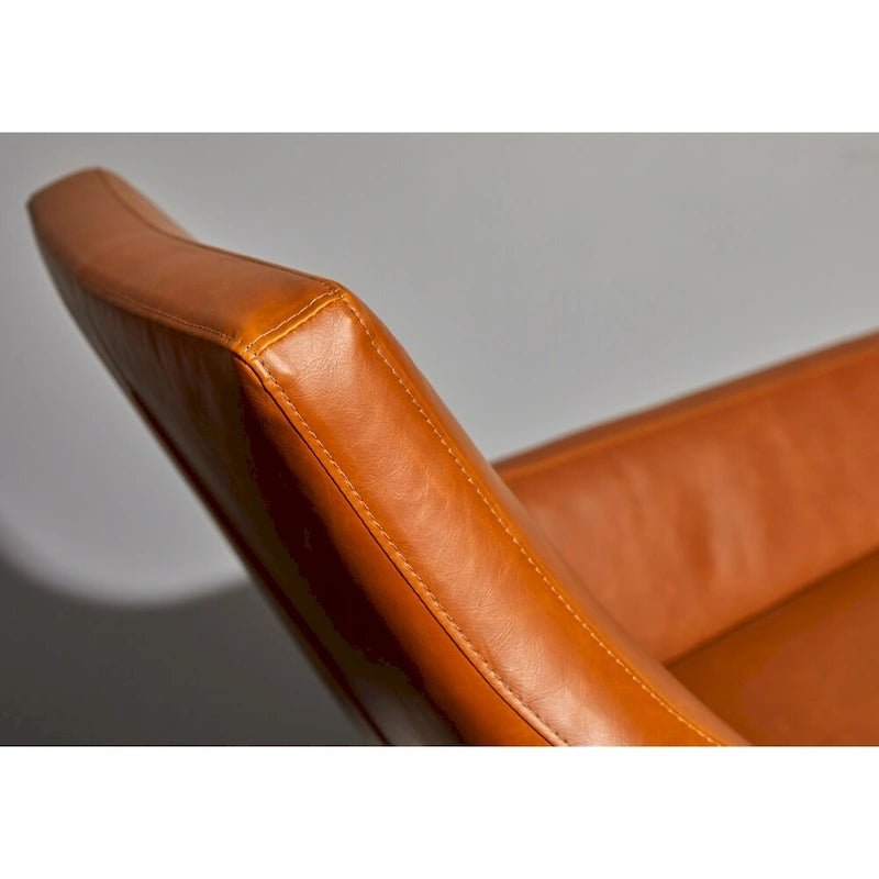 Chaise en cuir vieilli noir ou camel