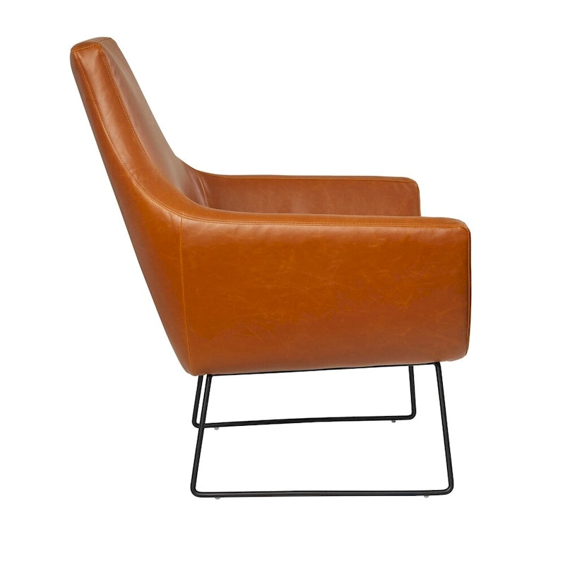 Chaise en cuir vieilli noir ou camel