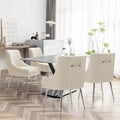 Lot de 4 chaises de salle à manger modernes en velours plissé avec poignée arrière