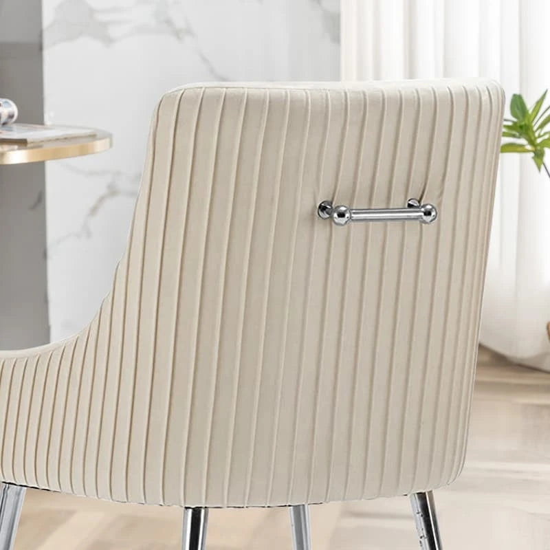 Lot de 4 chaises de salle à manger modernes en velours plissé avec poignée arrière