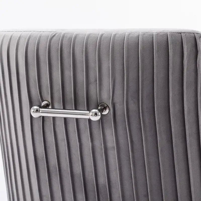 Lot de 4 chaises de salle à manger modernes en velours plissé avec poignée arrière
