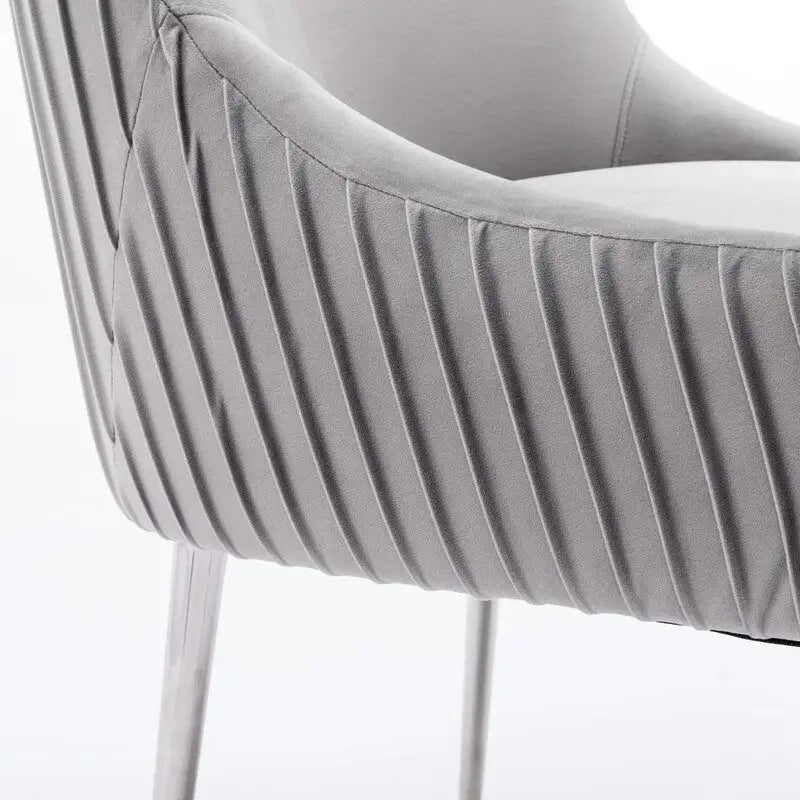Lot de 4 chaises de salle à manger modernes en velours plissé avec poignée arrière
