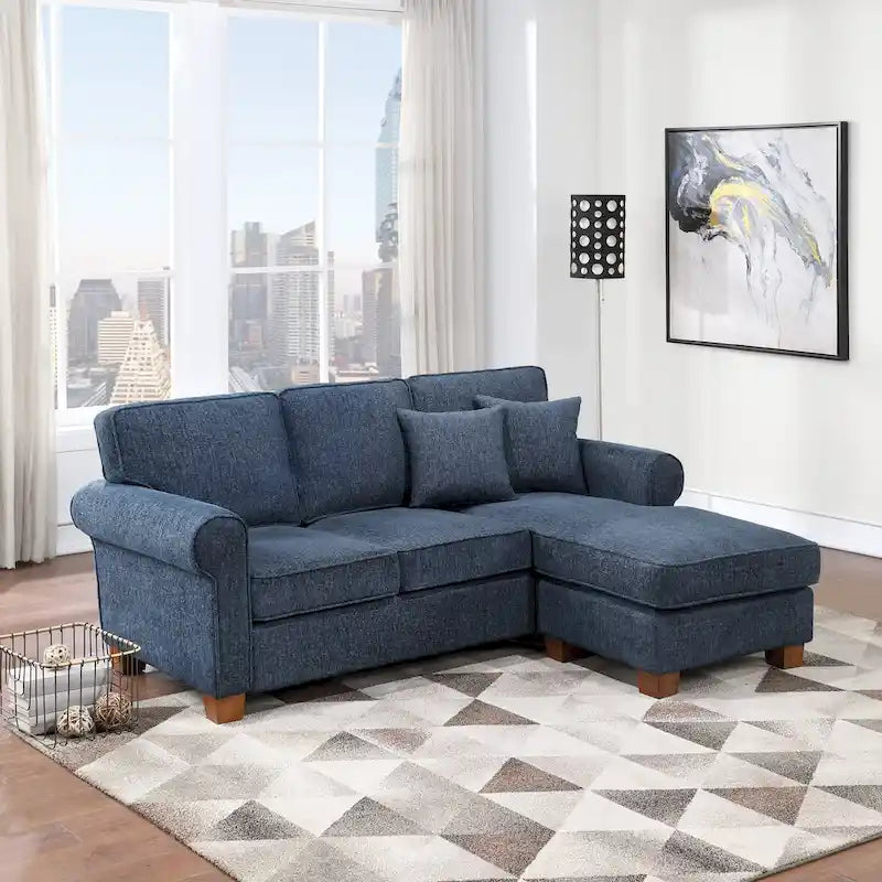 Rylee Rolled Arm Sectional with Pillows