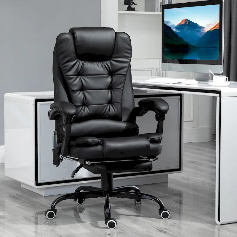 Fauteuil de Bureau de Direction Inclinable Massant à Dossier Haut