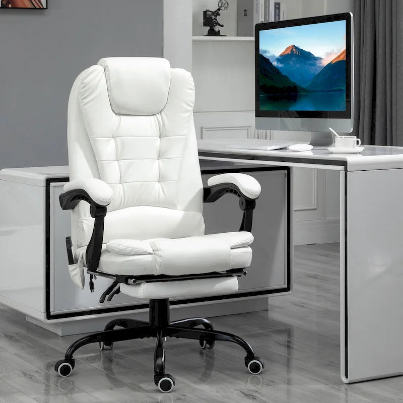 Fauteuil de Bureau de Direction Inclinable Massant à Dossier Haut