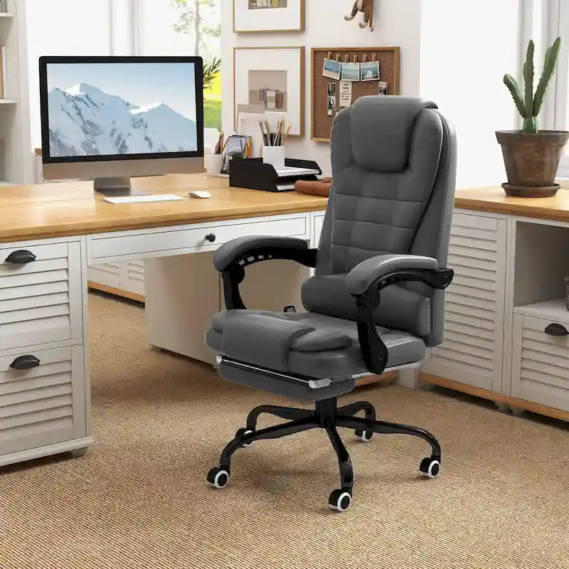 Fauteuil de Bureau de Direction Inclinable Massant à Dossier Haut