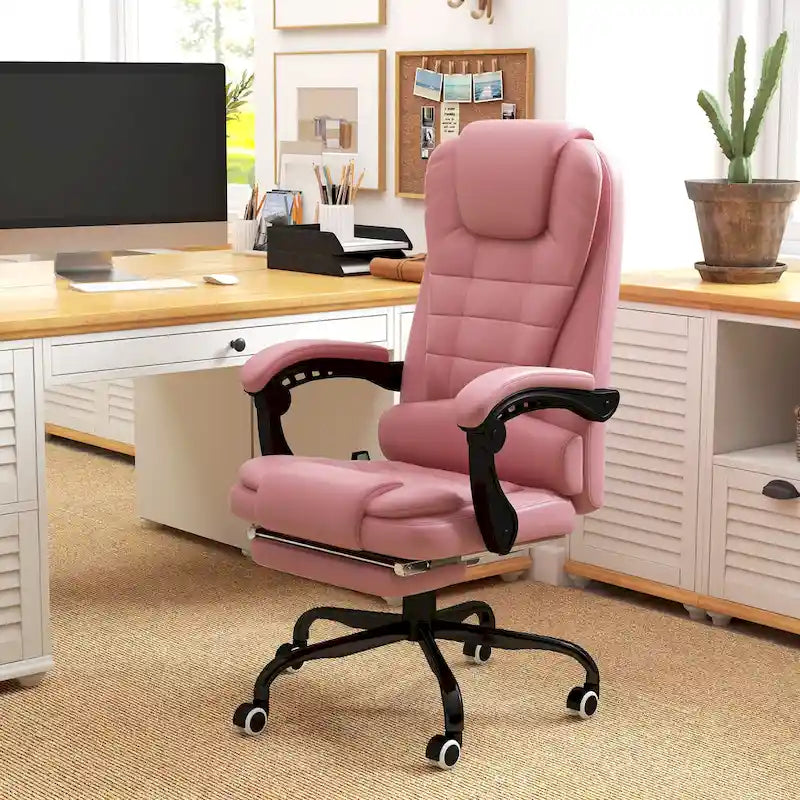 Fauteuil de Bureau de Direction Inclinable Massant à Dossier Haut