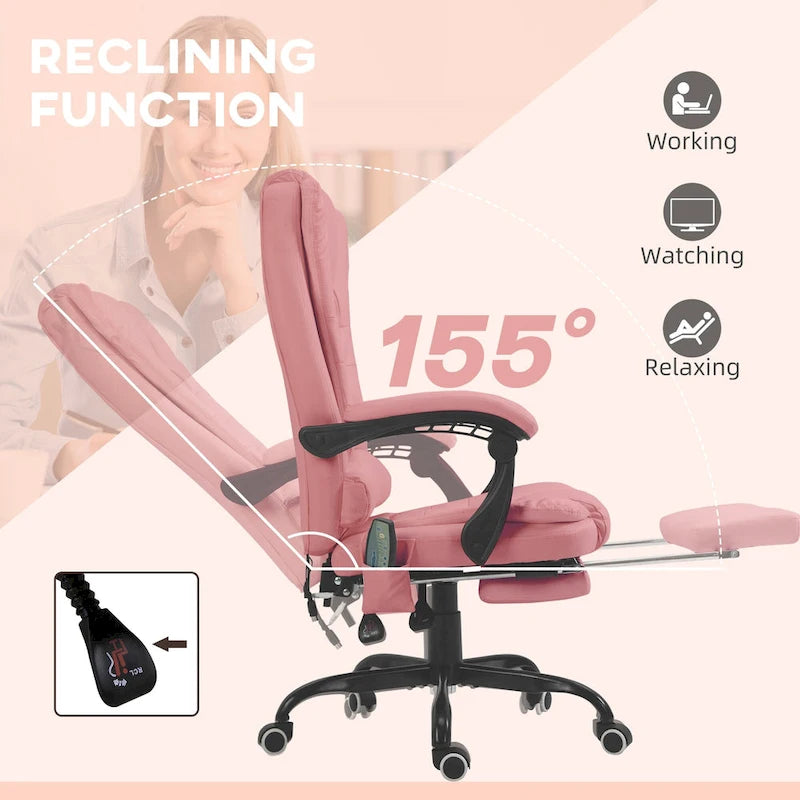 Fauteuil de Bureau de Direction Inclinable Massant à Dossier Haut