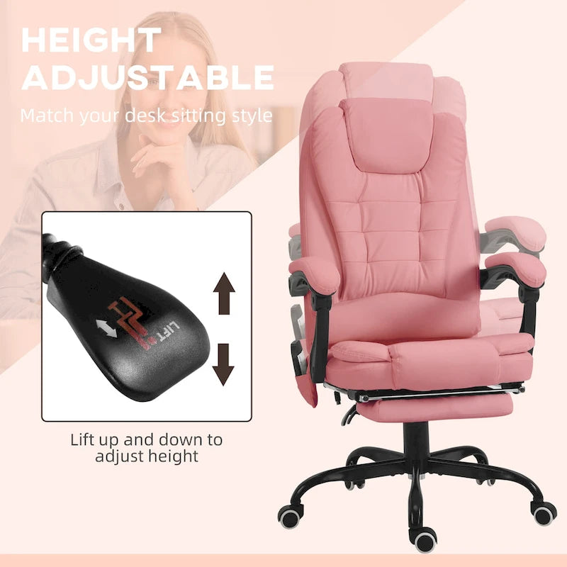 Fauteuil de Bureau de Direction Inclinable Massant à Dossier Haut