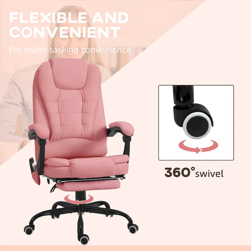 Fauteuil de Bureau de Direction Inclinable Massant à Dossier Haut