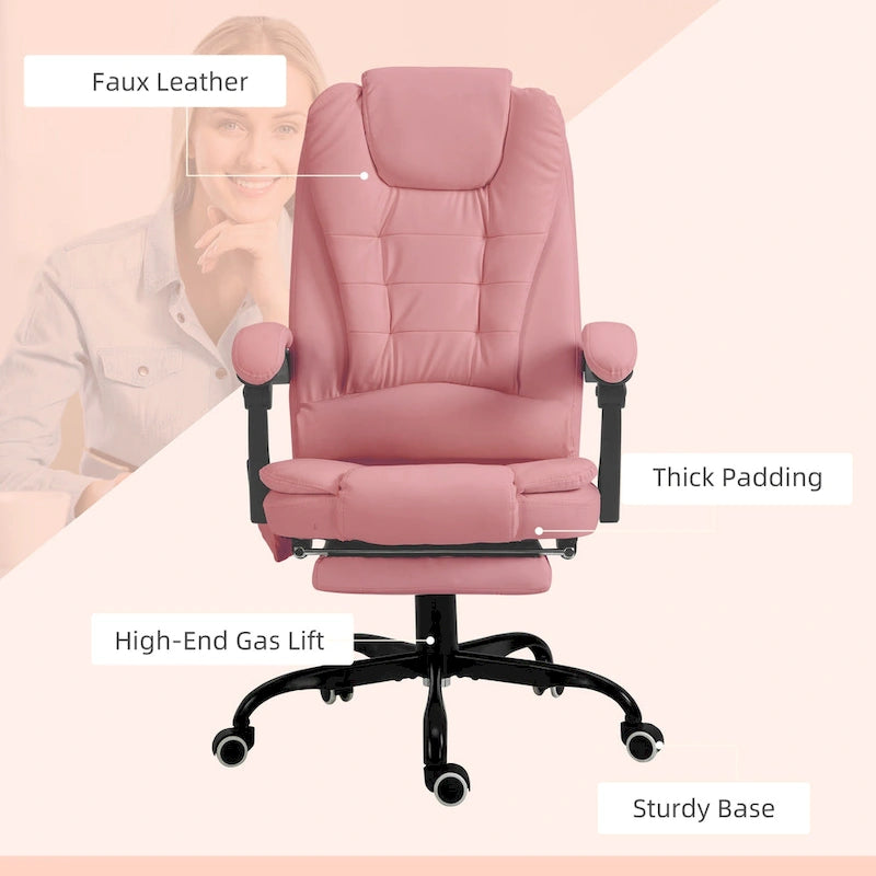 Fauteuil de Bureau de Direction Inclinable Massant à Dossier Haut