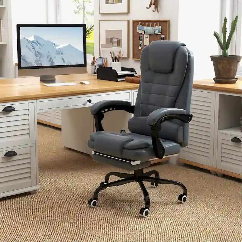 Fauteuil de Bureau de Direction Inclinable Massant à Dossier Haut