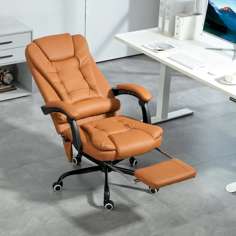Fauteuil de Bureau de Direction Inclinable Massant à Dossier Haut