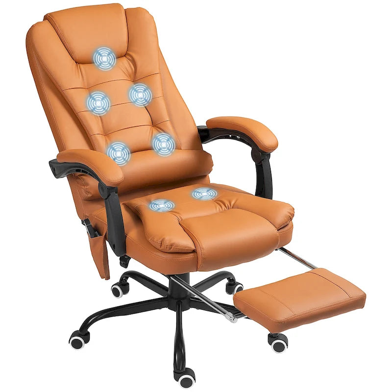 Fauteuil de Bureau de Direction Inclinable Massant à Dossier Haut
