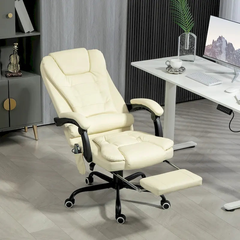 Fauteuil de Bureau de Direction Inclinable Massant à Dossier Haut