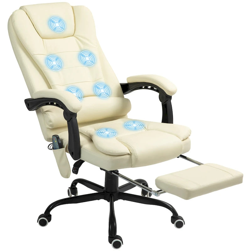 Fauteuil de Bureau de Direction Inclinable Massant à Dossier Haut