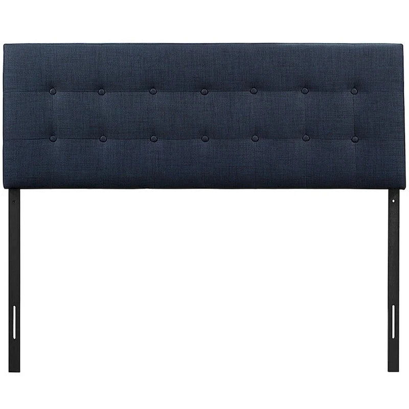 Tête de lit capitonnée en tissu bleu foncé élégant pour lit Queen Size