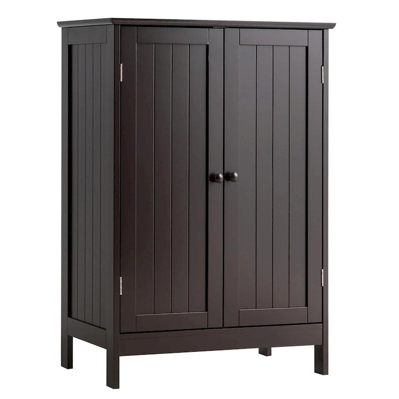 Meuble de rangement de salle de bain avec portes doubles, meuble à chaussures en bois sur pied