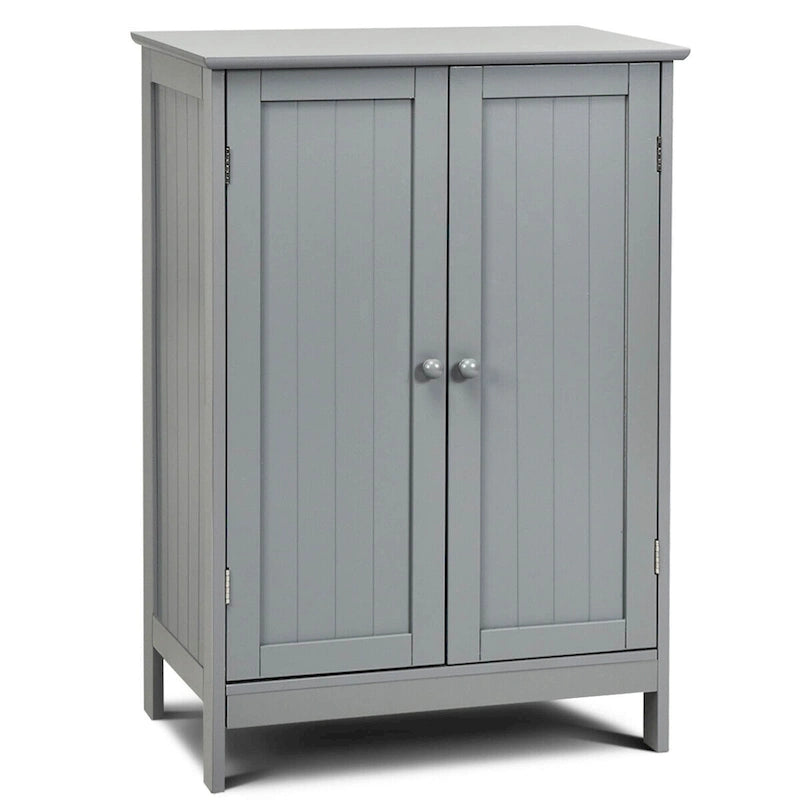 Meuble de rangement de salle de bain avec portes doubles, meuble à chaussures en bois sur pied