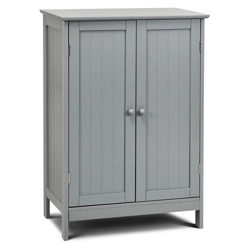 Meuble de rangement de salle de bain avec portes doubles, meuble à chaussures en bois sur pied