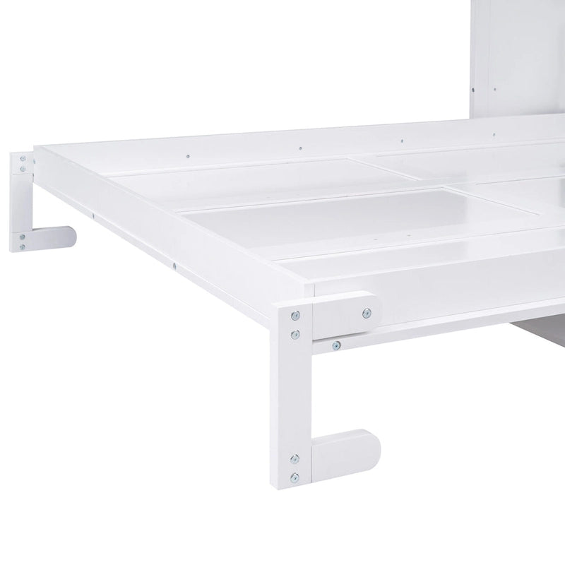 Lit escamotable Queen Size avec étagère, gris