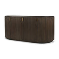 Bahut en bois massif marron foncé cannelé – 72,0 L x 18,5 l x 32,0 H