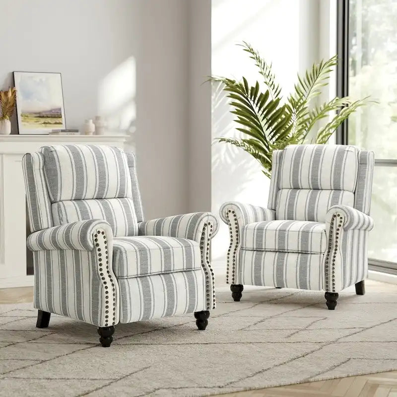 Fauteuil inclinable moderne 2 places avec assise rembourrée en cuir PU/tissu
