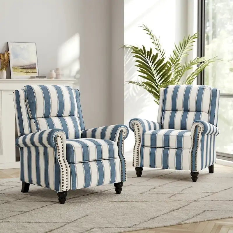 Fauteuil inclinable moderne 2 places avec assise rembourrée en cuir PU/tissu