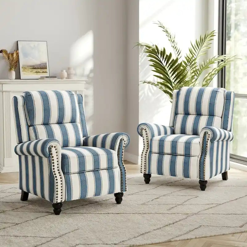 Fauteuil inclinable moderne 2 places avec assise rembourrée en cuir PU/tissu