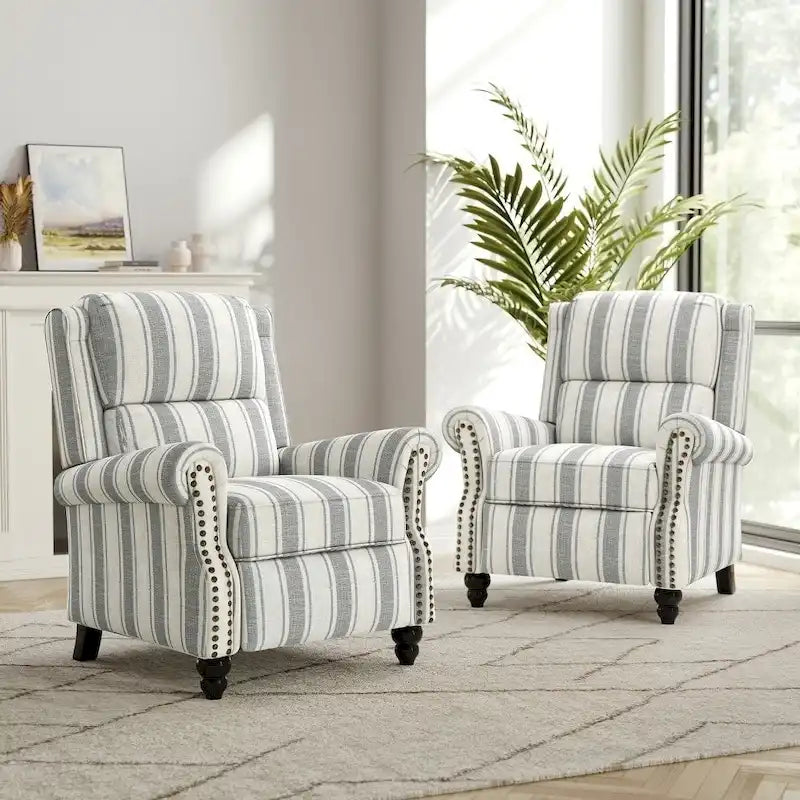 Fauteuil inclinable moderne 2 places avec assise rembourrée en cuir PU/tissu