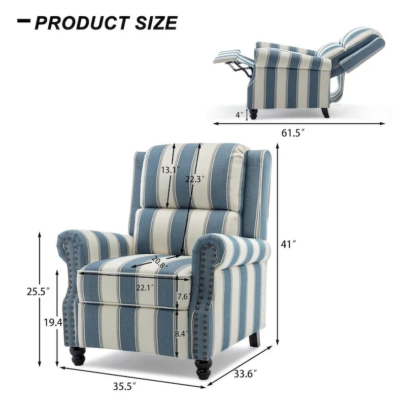 Fauteuil inclinable moderne 2 places avec assise rembourrée en cuir PU/tissu