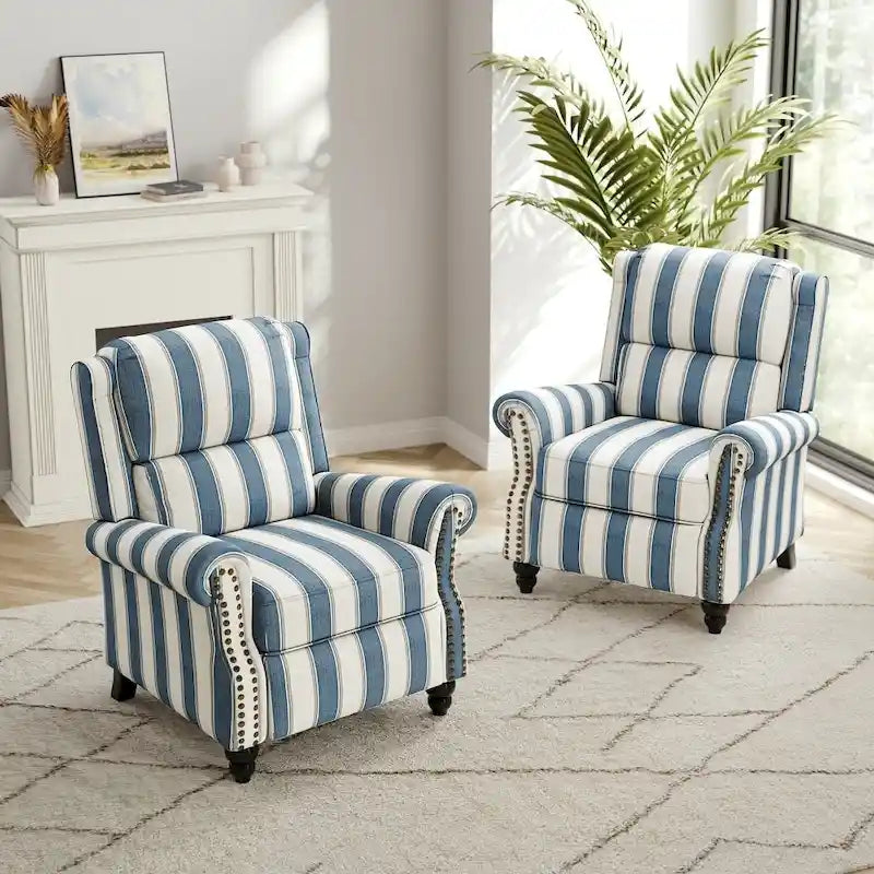 Fauteuil inclinable moderne 2 places avec assise rembourrée en cuir PU/tissu