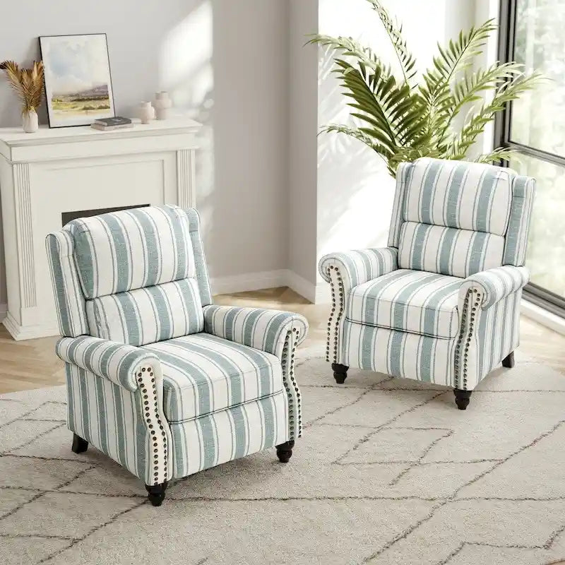 Fauteuil inclinable moderne 2 places avec assise rembourrée en cuir PU/tissu