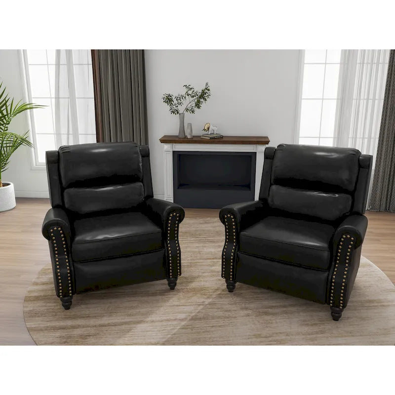 Fauteuil inclinable moderne 2 places avec assise rembourrée en cuir PU/tissu