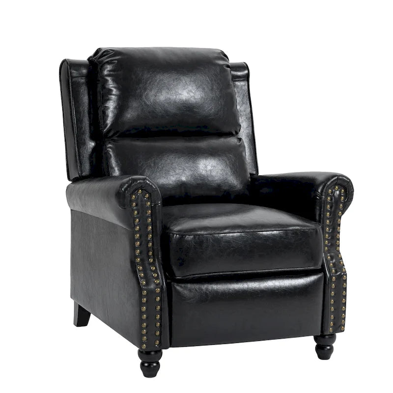 Fauteuil inclinable moderne 2 places avec assise rembourrée en cuir PU/tissu