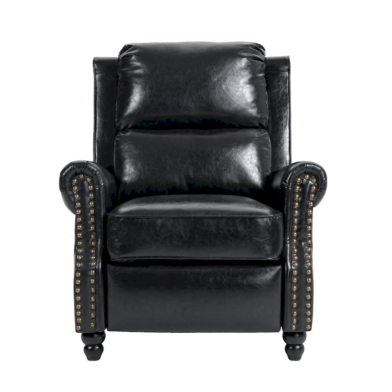 Fauteuil inclinable moderne 2 places avec assise rembourrée en cuir PU/tissu