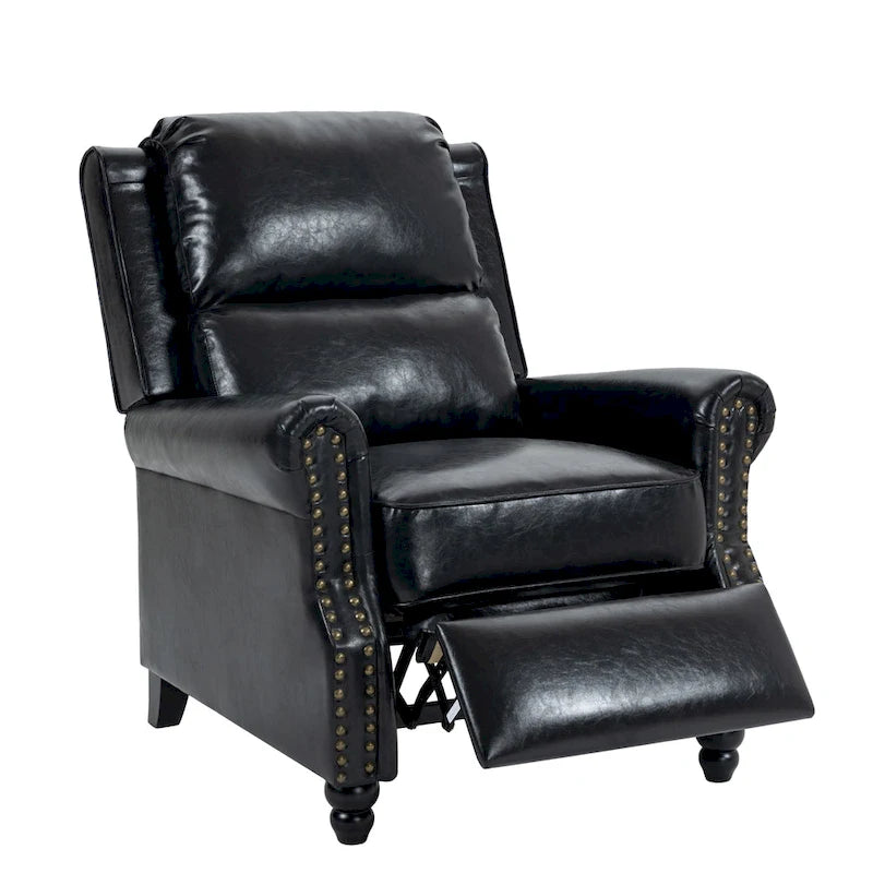 Fauteuil inclinable moderne 2 places avec assise rembourrée en cuir PU/tissu