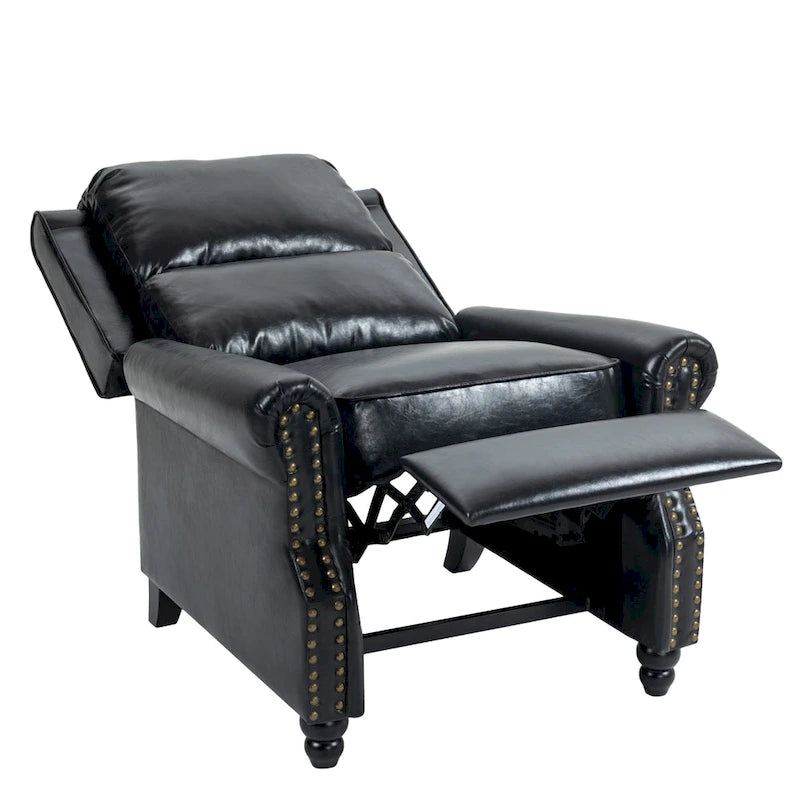 Fauteuil inclinable moderne 2 places avec assise rembourrée en cuir PU/tissu