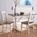 Chaise de salle à manger blanc/naturel - 17,5 L x 19,5 P x 37 H - 18L x 20P x 37H
