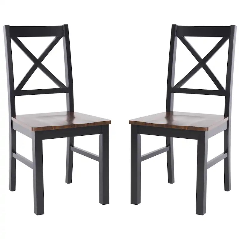 Chaise de salle à manger blanc/naturel - 17,5 L x 19,5 P x 37 H - 18L x 20P x 37H