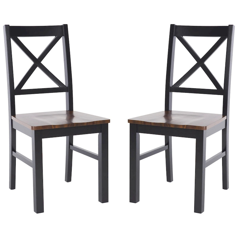 Chaise de salle à manger blanc/naturel - 17,5 L x 19,5 P x 37 H - 18L x 20P x 37H