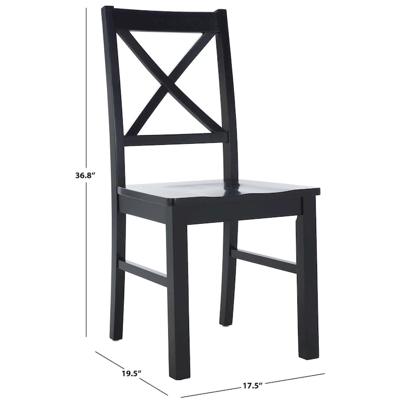 Chaise de salle à manger blanc/naturel - 17,5 L x 19,5 P x 37 H - 18L x 20P x 37H