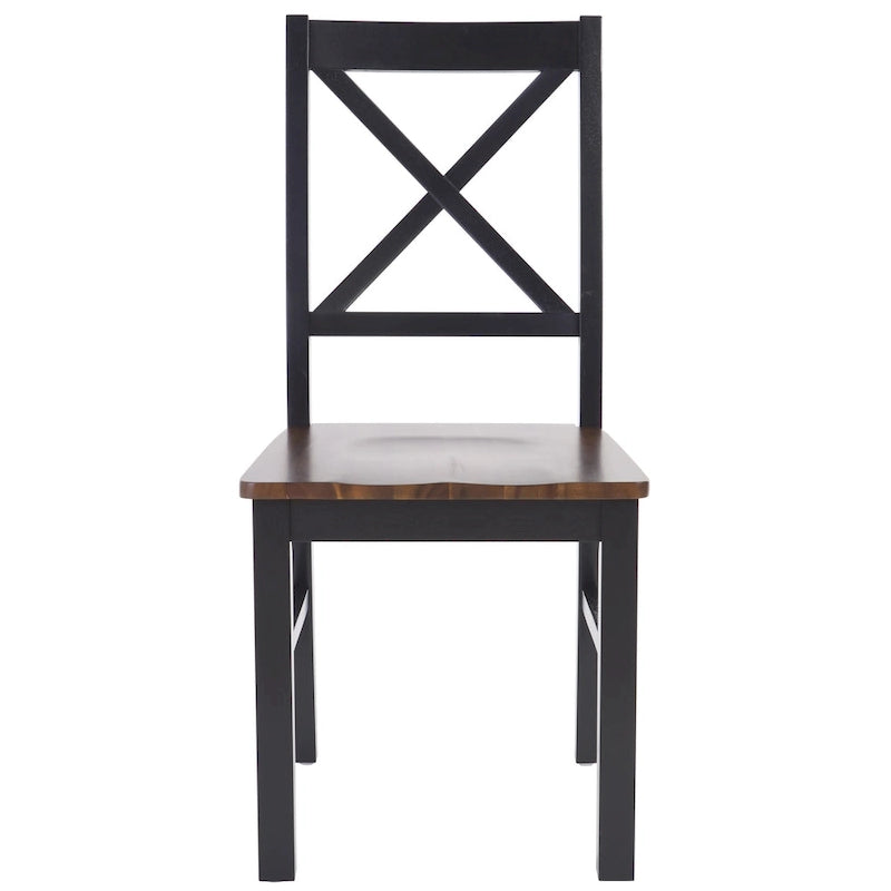 Chaise de salle à manger blanc/naturel - 17,5 L x 19,5 P x 37 H - 18L x 20P x 37H
