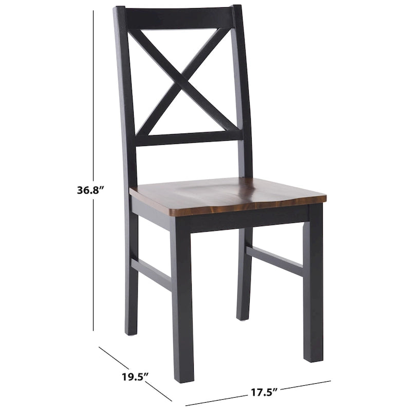 Chaise de salle à manger blanc/naturel - 17,5 L x 19,5 P x 37 H - 18L x 20P x 37H