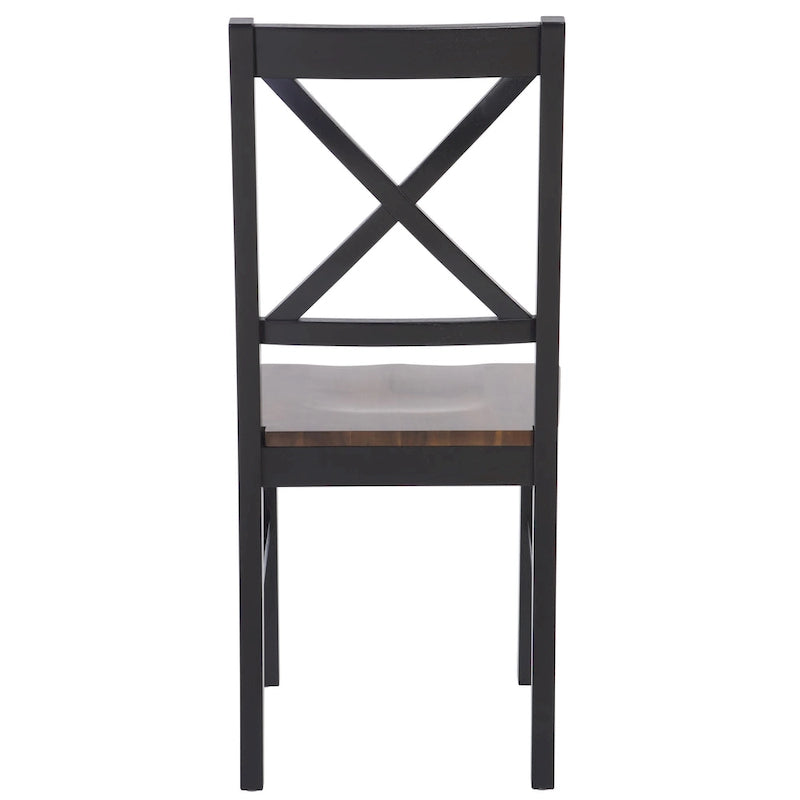 Chaise de salle à manger blanc/naturel - 17,5 L x 19,5 P x 37 H - 18L x 20P x 37H