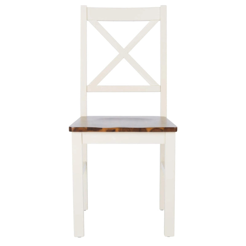 Chaise de salle à manger blanc/naturel - 17,5 L x 19,5 P x 37 H - 18L x 20P x 37H