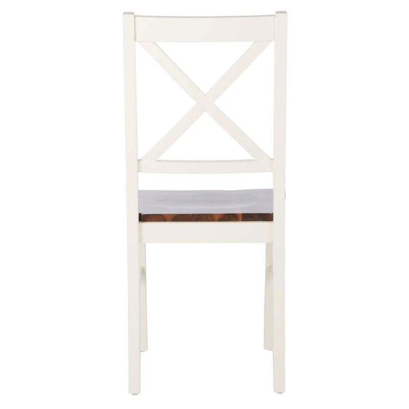 Chaise de salle à manger blanc/naturel - 17,5 L x 19,5 P x 37 H - 18L x 20P x 37H
