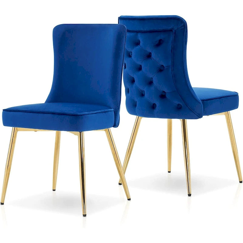 Ensemble de 2 chaises de chambre à dossier capitonné