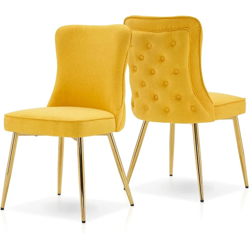 Ensemble de 2 chaises de chambre à dossier capitonné