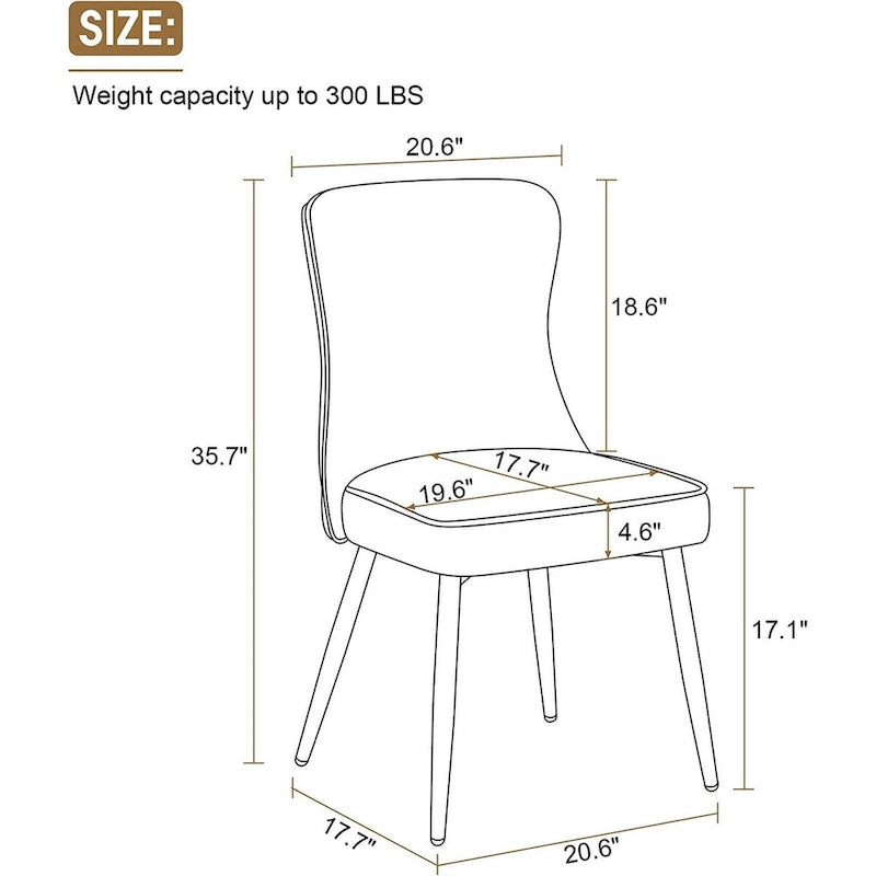 Ensemble de 2 chaises de chambre à dossier capitonné
